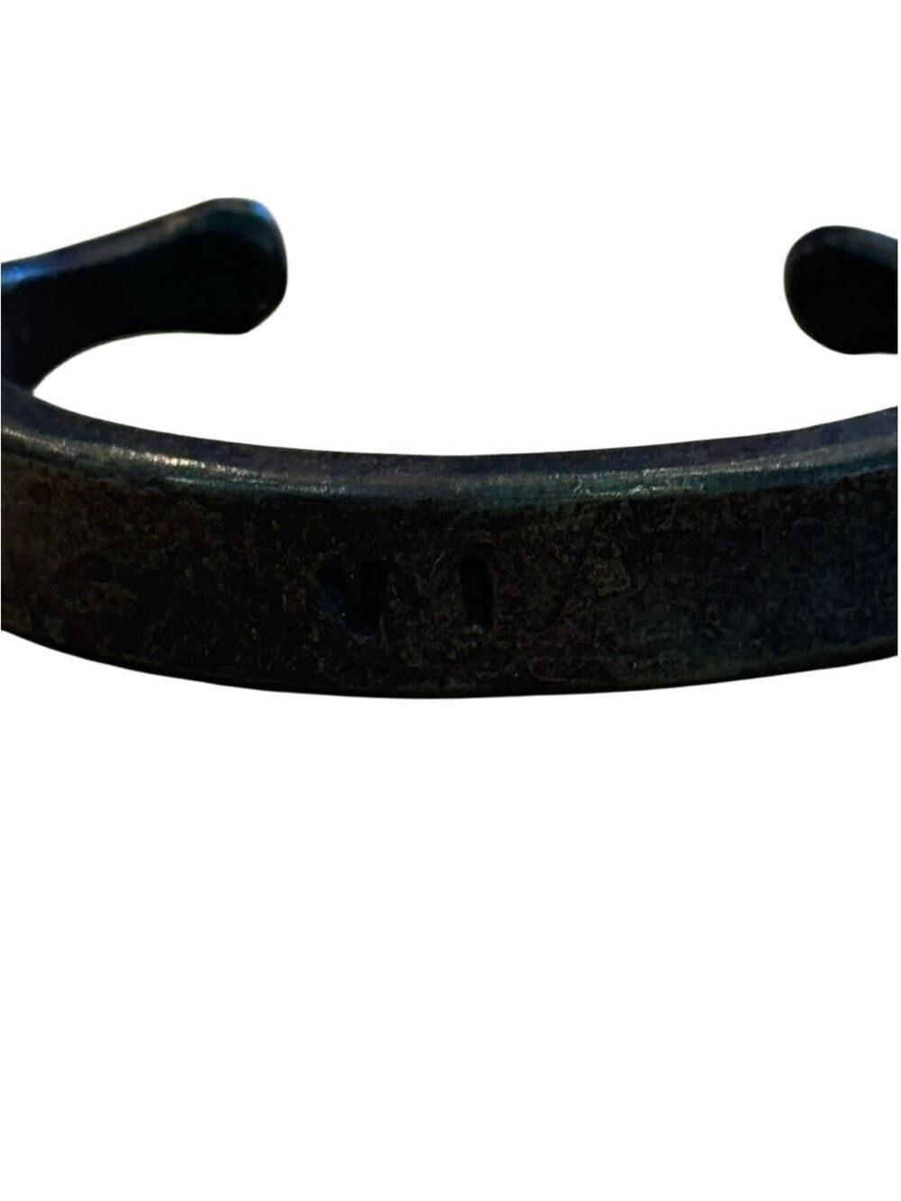 Hand Forged Men's Stylish Anniversary Gift Iron Metal Bracelet Size 9 - Picture 6 of 11